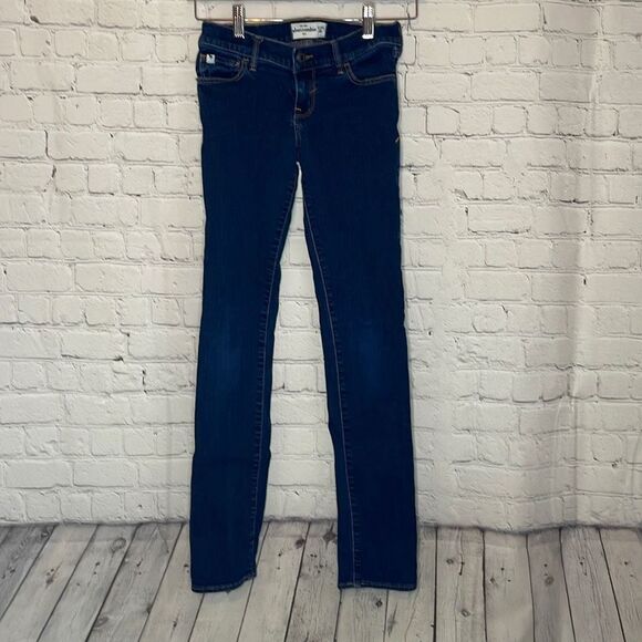 Abercrombie Kids Girls Dark Wash Skinny Jeans size 14 Slim - Picture 1 of 6